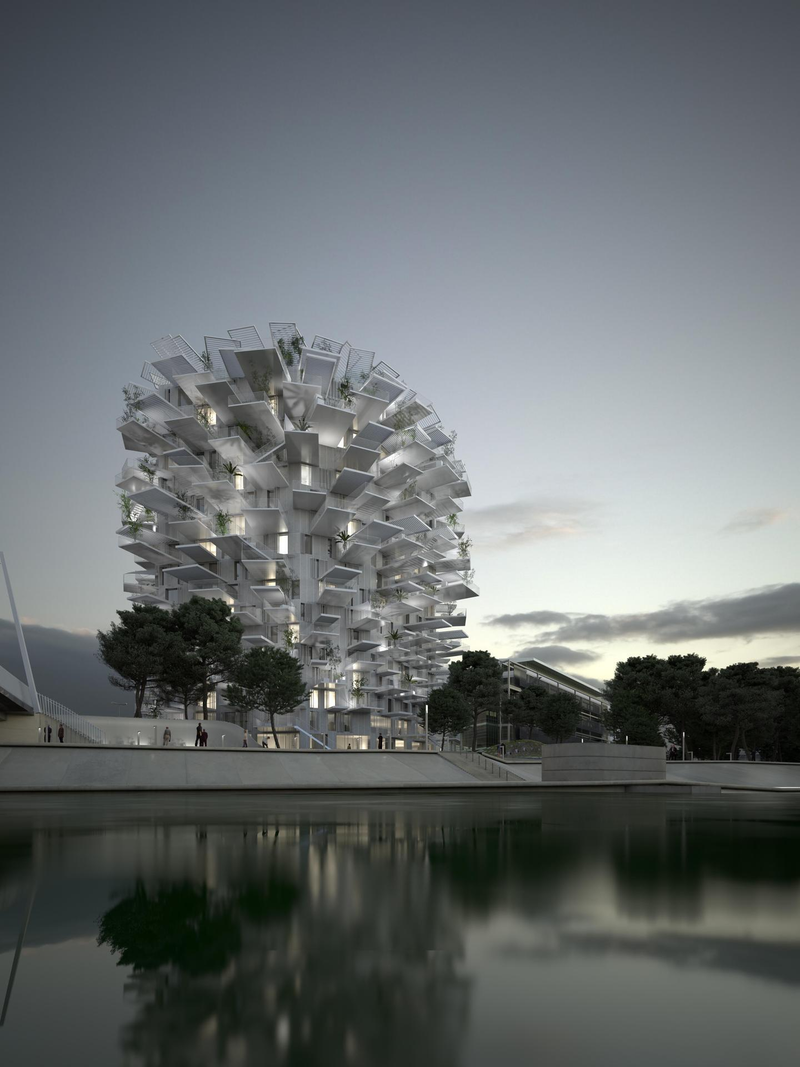 Illustration for article titled This awesome tree building would be perfect if we had flying cars